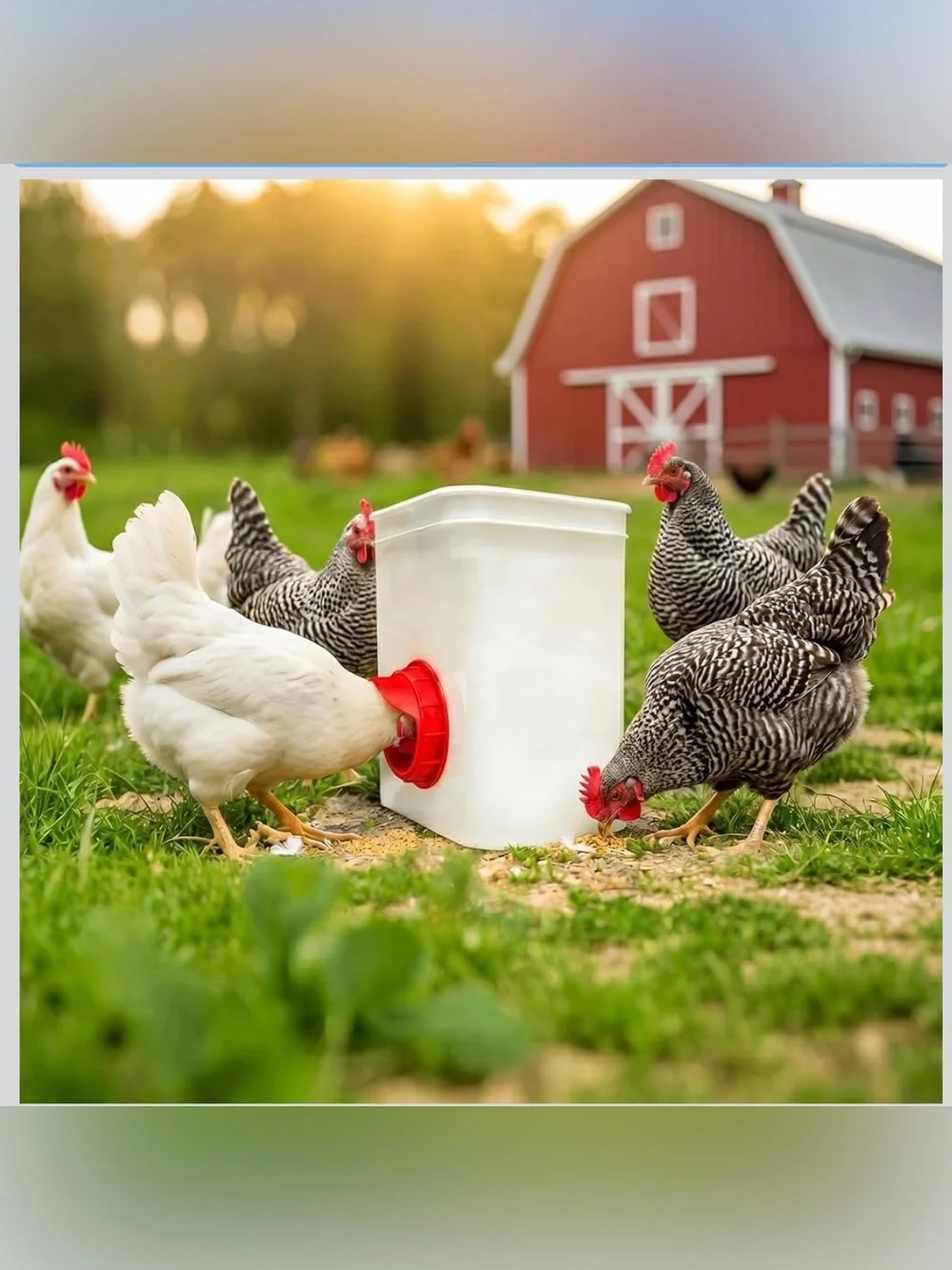 New Open Box DIY Chicken Feeder Ports, 6 Ports Chicken Feeder No Waste, DIY Kit
